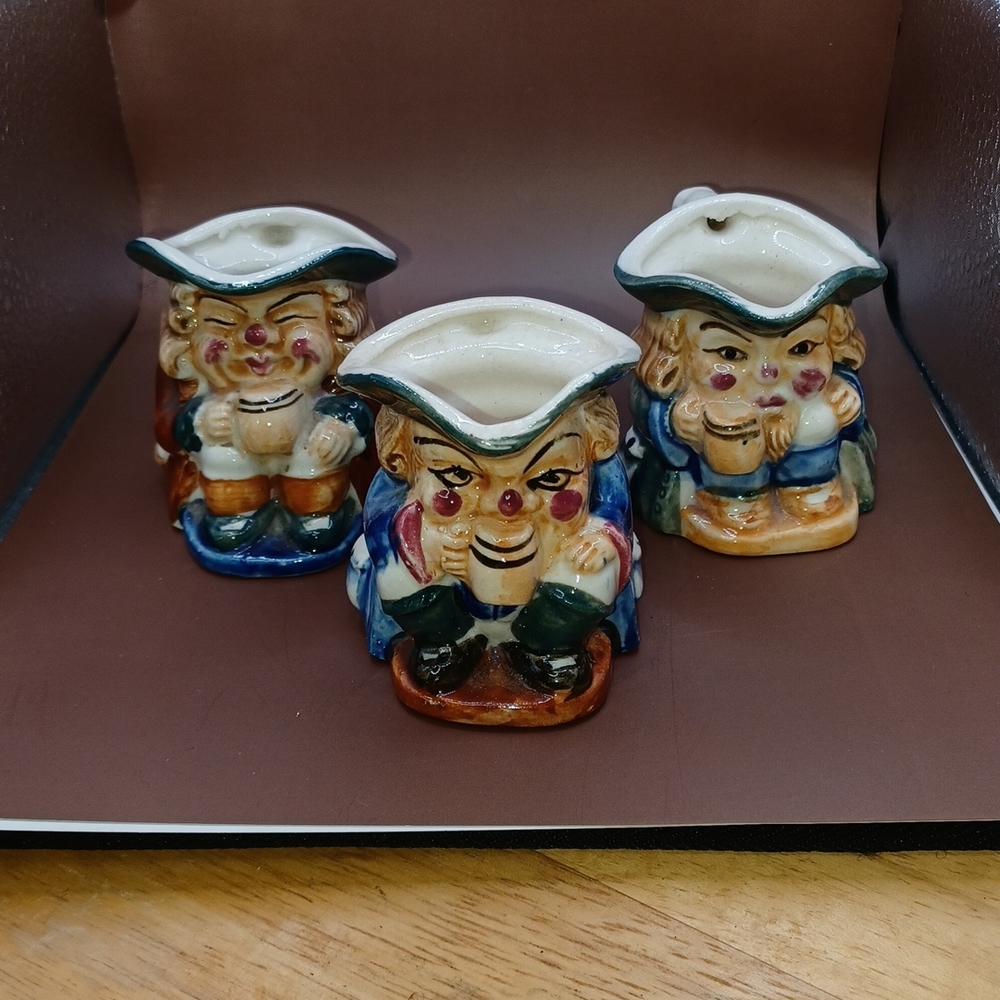 Toby CHARACTER MUG‎ Jug Style Ceramic Cream Creamer Pitcher Vintage x 3